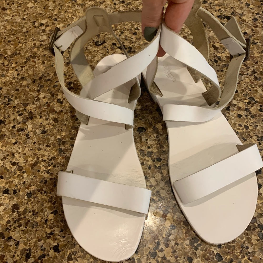 Genuine White Leather Lotti Dune London Sandal